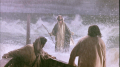 View Jezus loopt op het water  (Johannes 6:16-21)